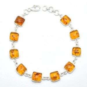 Silver Reconstituted Amber (6.7ct) Bracelet